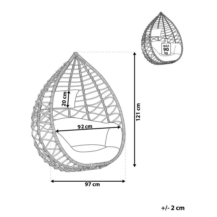 Beliani Hängesessel aus PE Rattan Retro ARSITA  
