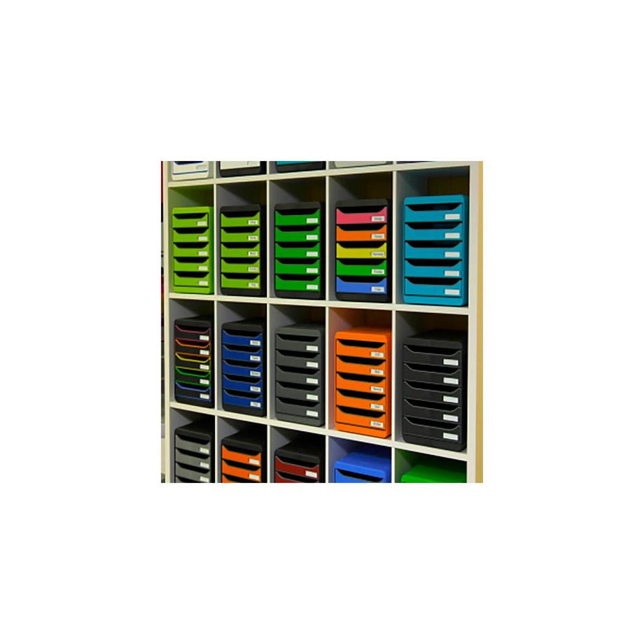 Exacompta Schubladenbox Big Box Plus, 5 offene Schubladen, Metallic  