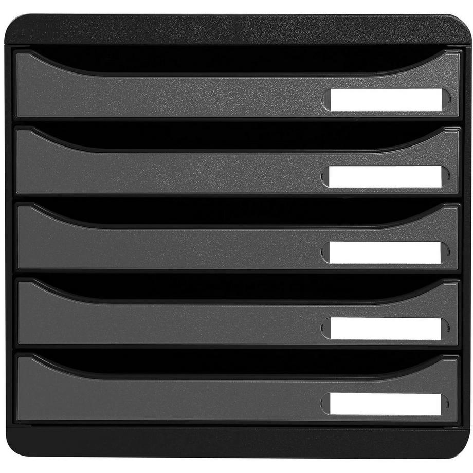 Exacompta Schubladenbox Big Box Plus, 5 offene Schubladen, Metallic  