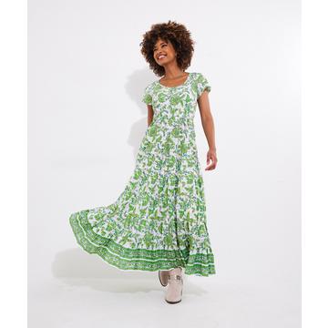 PETITE Robe Maxi Effet Froissé Botanique Jupe Ample