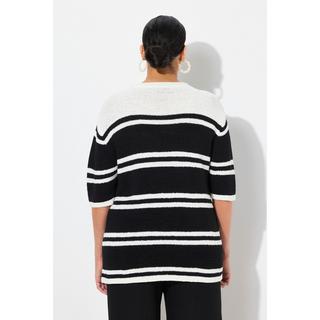 Ulla Popken Maglione Boxy Corto Girocollo Mezze Maniche  