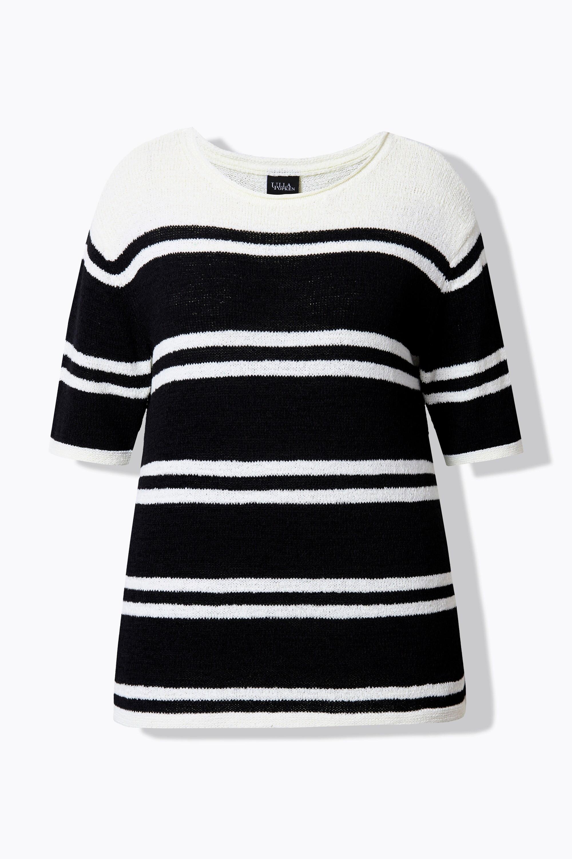 Ulla Popken Maglione Boxy Corto Girocollo Mezze Maniche  