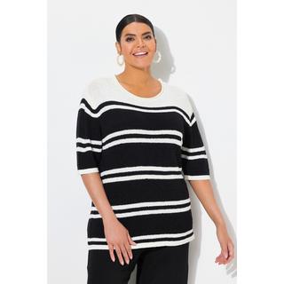 Ulla Popken Maglione Boxy Corto Girocollo Mezze Maniche  