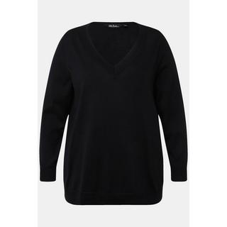 Ulla Popken  Maglione in morbida maglia fine con scollo a V e maniche lunghe 