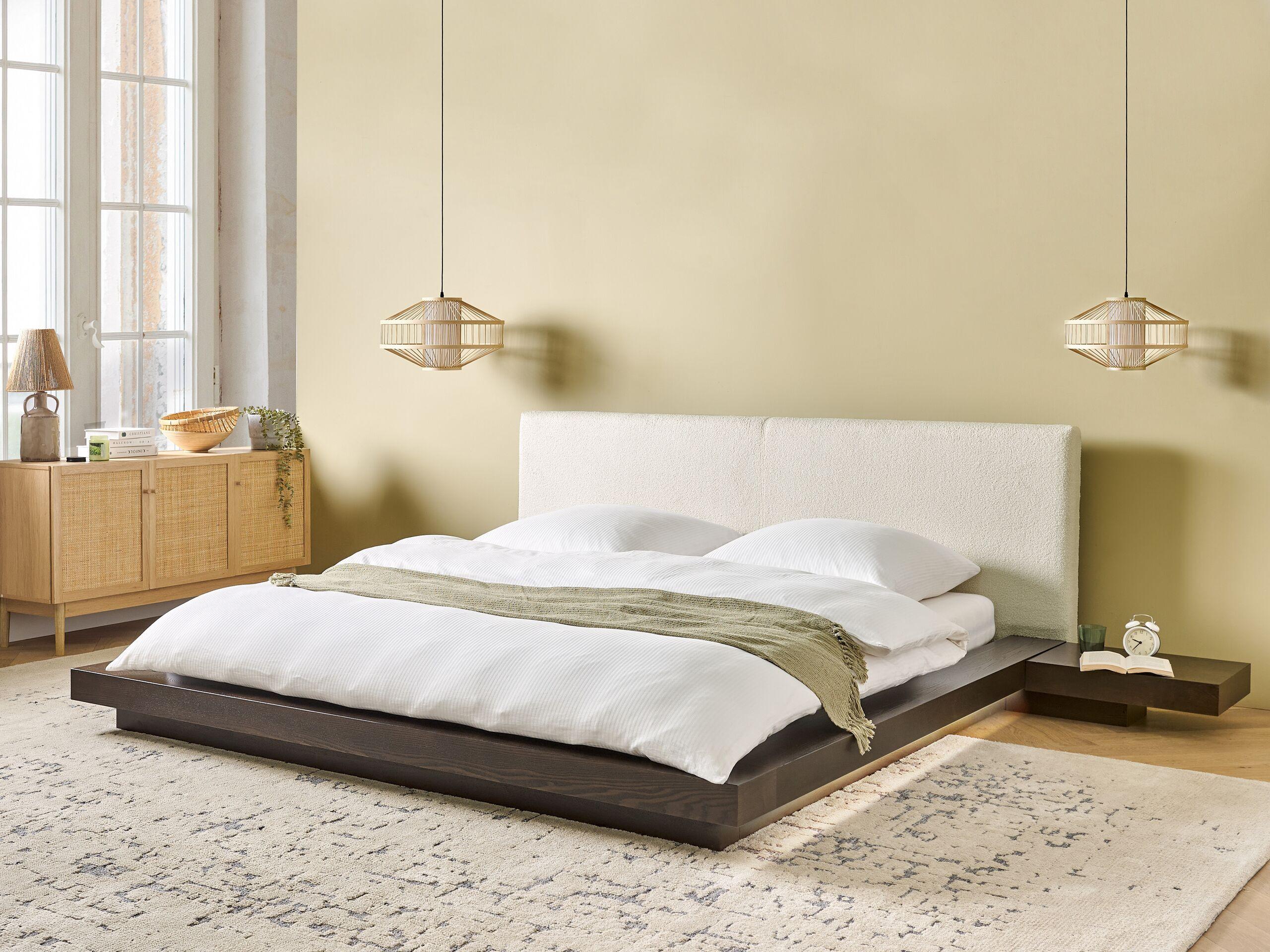 Beliani Bett mit LED aus MDF-Platte Modern ZEN  