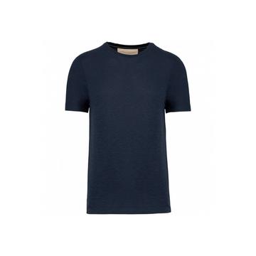 t-shirt sostenibile con scollo rotondo slub