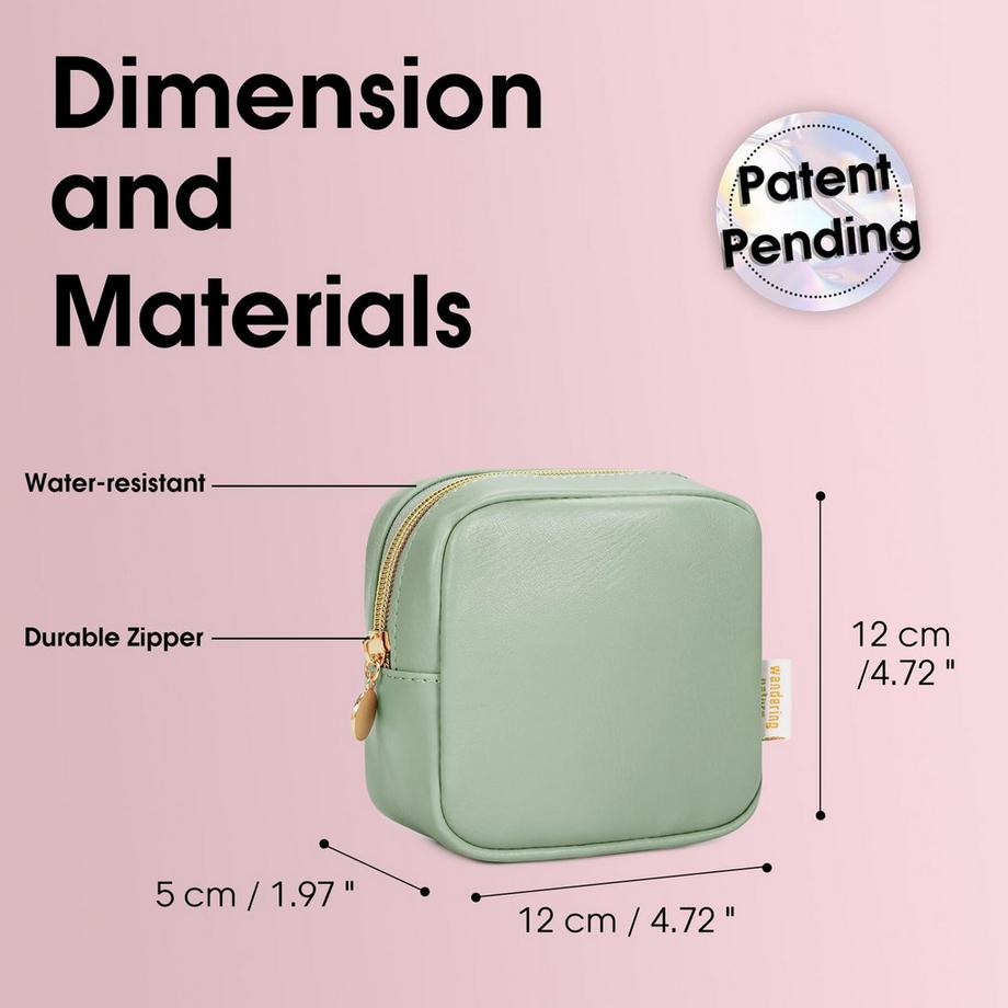 Only-bags.store Mini Sac de Maquillage Cuir PU Portable avec Fermeture Eclair  