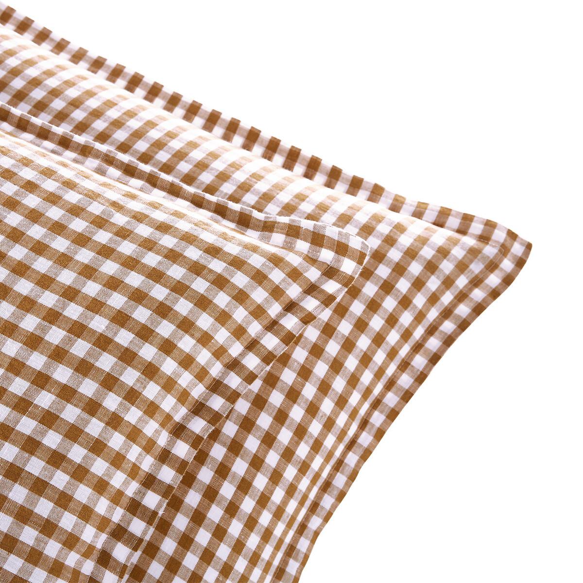 La Redoute Intérieurs Acélie Vichy Kissenbezug Bronze  