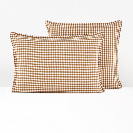 La Redoute Intérieurs Acélie Vichy Kissenbezug Bronze  