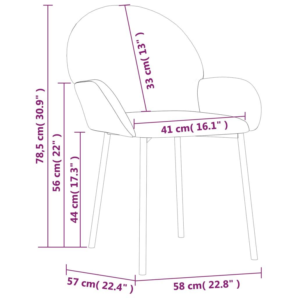 VidaXL Chaise de salle à manger velours  