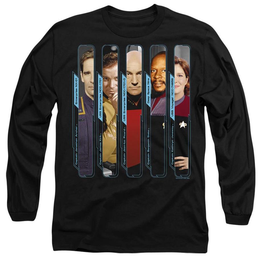 Star Trek The Captains T-Shirt Maniche Lunghe  