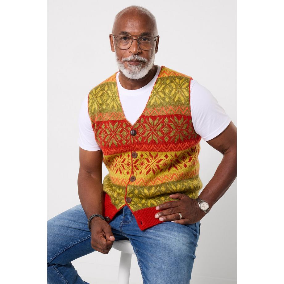 Funky Strickweste mit Norwegermuster