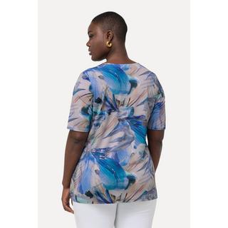 Ulla Popken Slinkyshirt A-Linie V-Ausschnitt Halbarm  