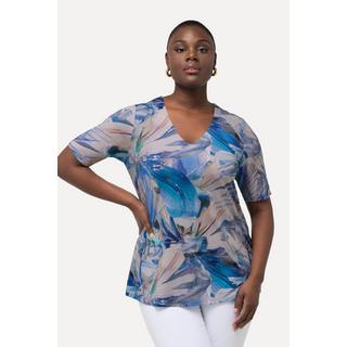 Ulla Popken Slinkyshirt A-Linie V-Ausschnitt Halbarm  