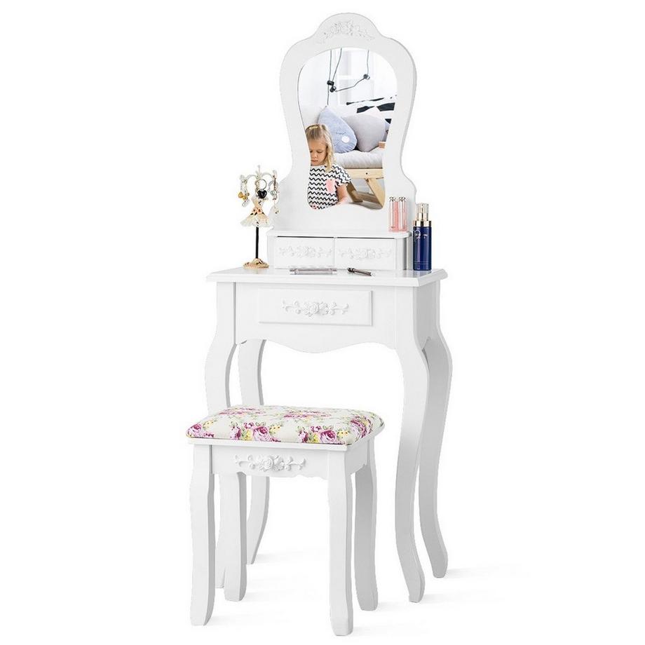 Northix  Coiffeuse, table de toilette, table cosmétique avec miroir 
