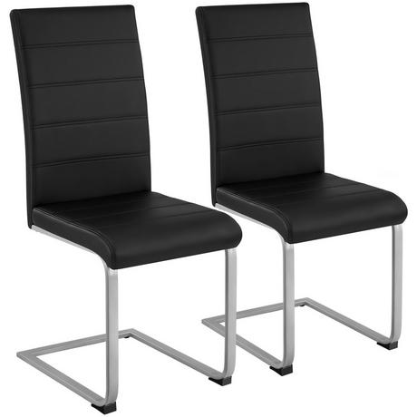 Tectake Chaises de Salle à Manger BETTINA Rembourrées Pieds en métal Argentés Design Moderne  