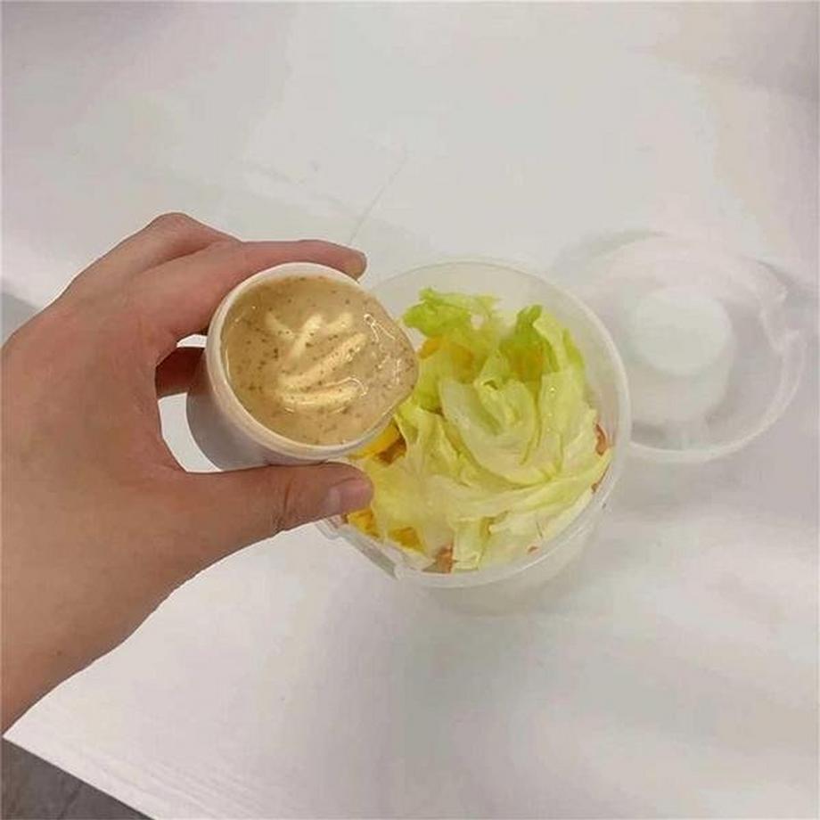 Northio Lunchbox mit Saucenbehälter und Gabel - Weiß  