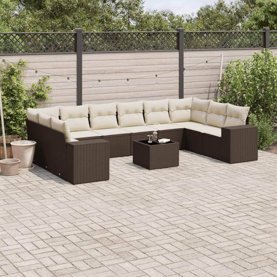 VidaXL set divano da giardino Polirattan  