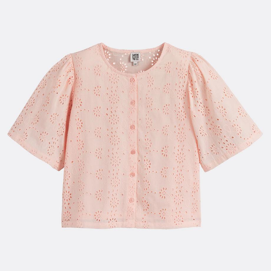 La Redoute Collections  Kurzärmelige Bluse mit Lochstickerei 