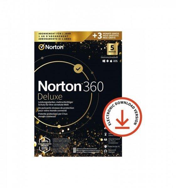 Image of Norton 360 Deluxe (15 Mt., 5 x, Android, iOS, Windows, macOS, Vollversion)
