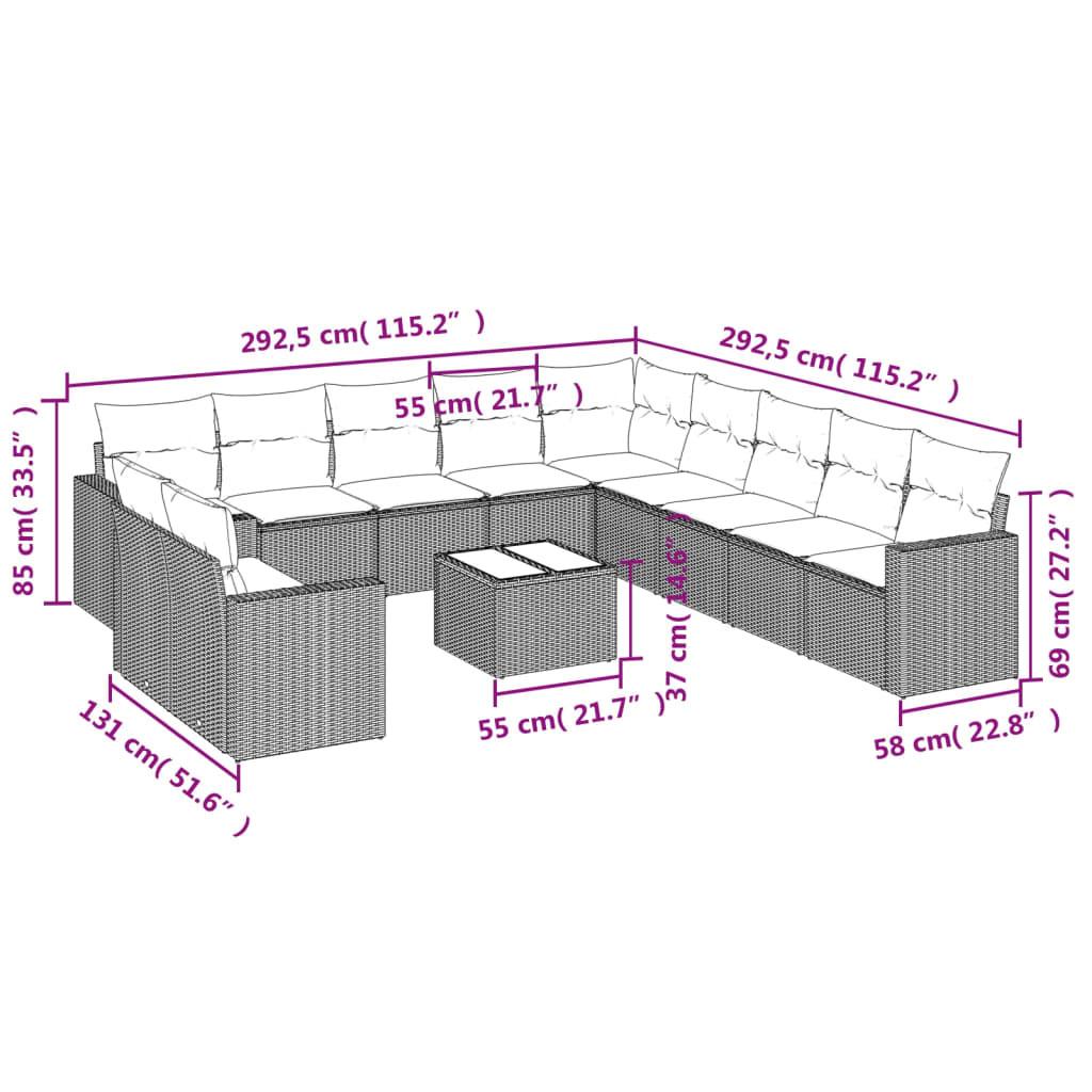 VidaXL Ensemble de canapés de jardin rotin synthétique  