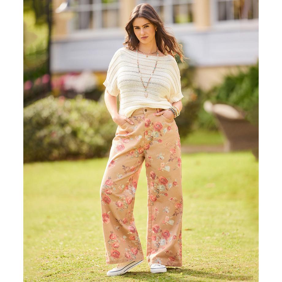 Joe Browns Weit geschnittene Jeans mit floralem Druck  