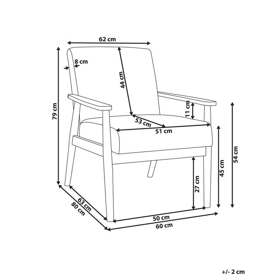 Beliani Fauteuil en Tissu Rétro ESRUM  