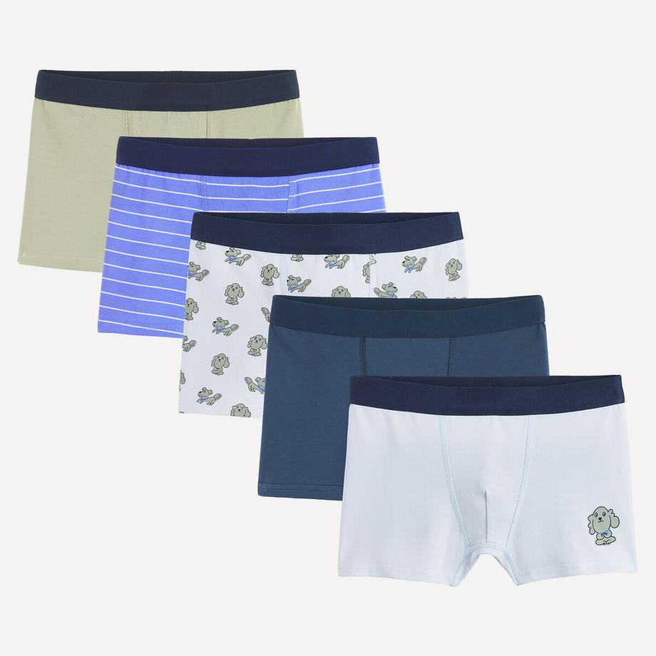 5er-Pack Boxershorts aus Baumwolle mit Hundemotiv