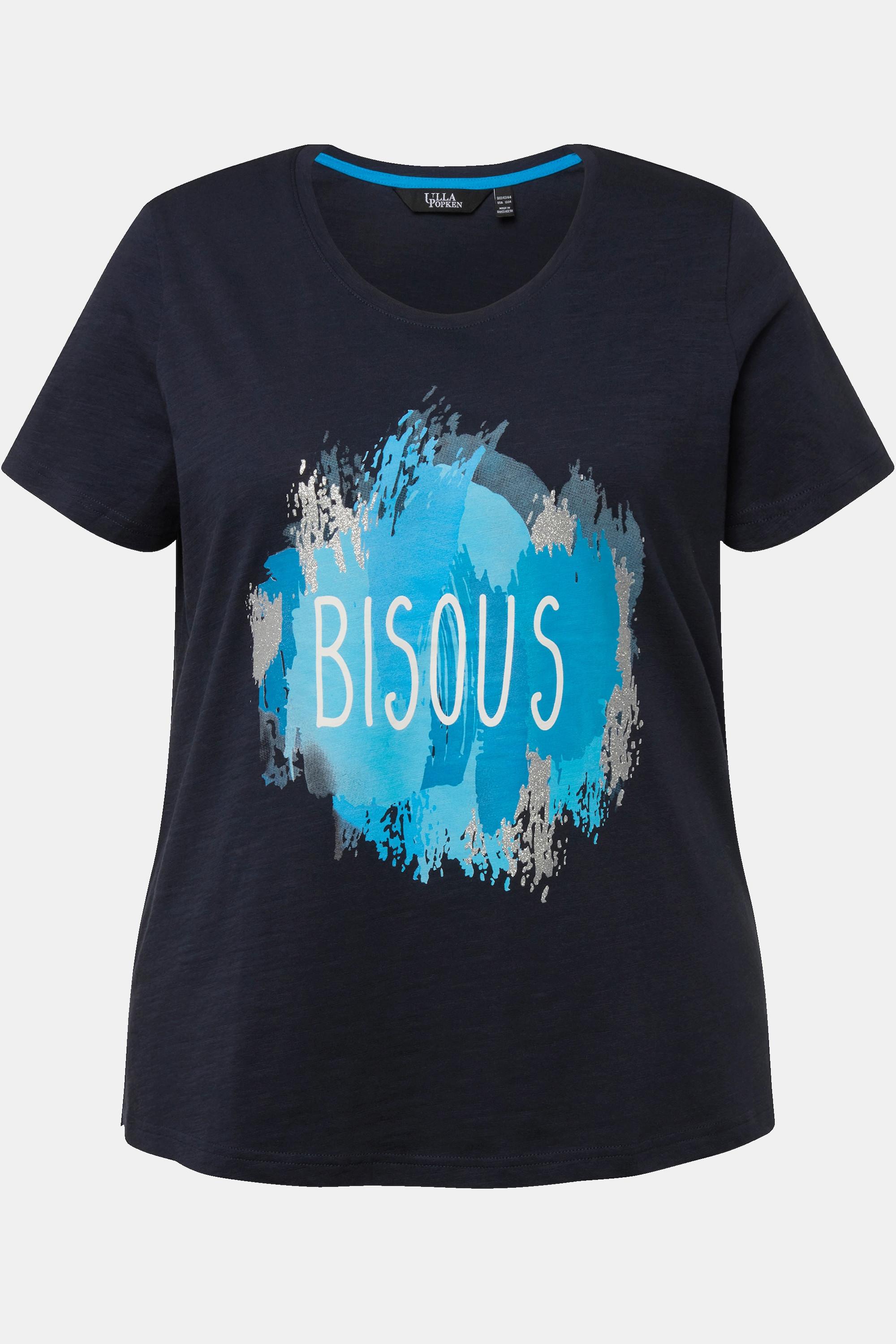 Ulla Popken Bisous Rundhals Classic Halbarm T-Shirt  