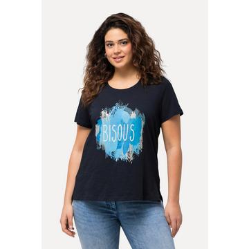 T-shirt classica con Bisous, scollo a girocollo e mezze maniche