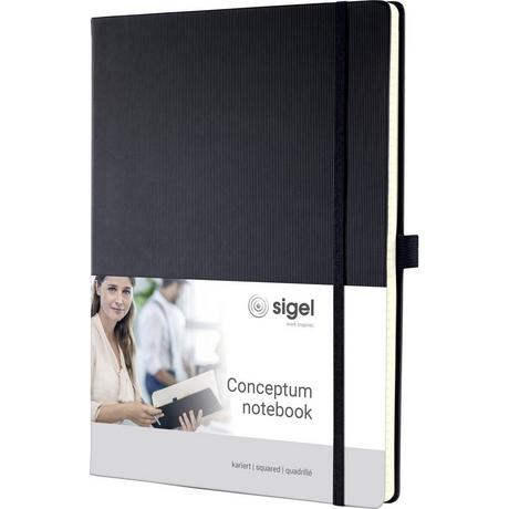 Sigel  CONCEPTUM®  Notizbuch kariert Schwarz Anzahl der Blätter: 97 DIN A4 