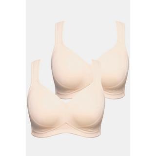 Ulla Popken  Soutien-gorge en microfibre, sans armatures, bonnets moulés - lot de 2 