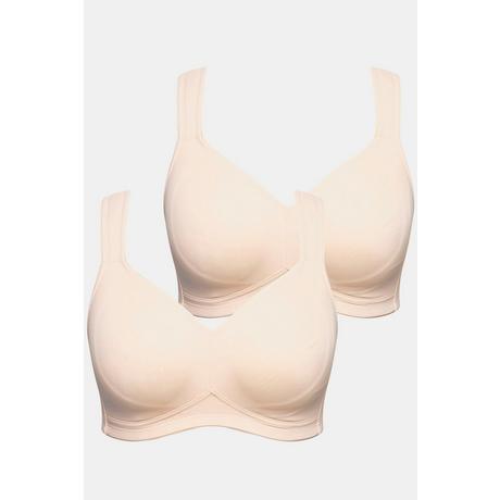 Ulla Popken  Soutien-gorge en microfibre, sans armatures, bonnets moulés - lot de 2 