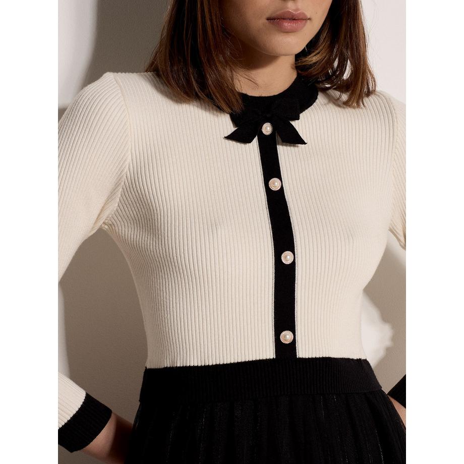 APRICOT Abito midi in maglia e tulle  