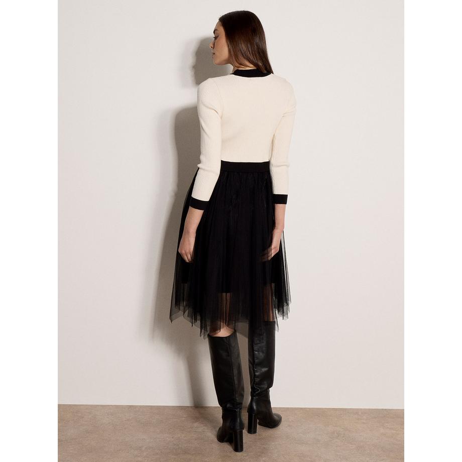 APRICOT Abito midi in maglia e tulle  