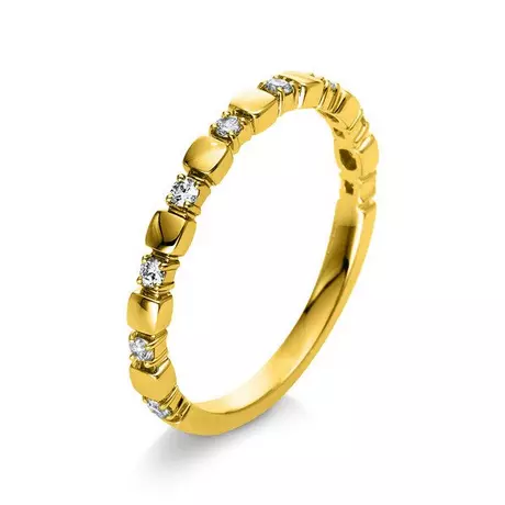 MUAU Schmuck  Mémoire-Ring 75018K Gelbgold Diamant 0.13ct. 