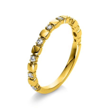 MUAU Schmuck  Mémoire-Ring 750/18K Gelbgold Diamant 0.13ct. 