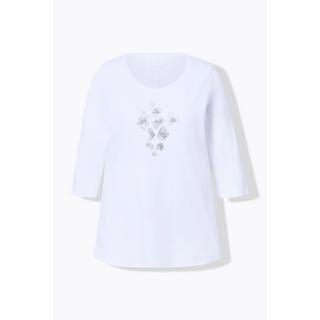 Ulla Popken Maglia Cotone Pima Linea A Pietre Decorative Maniche 3/4  