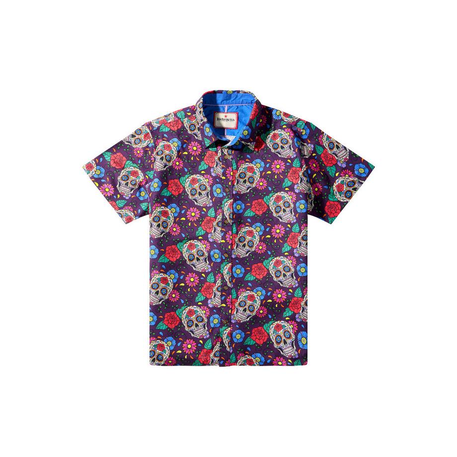 Joe Browns Chemise Manches Courtes Imprimé Crâne avec Finition Contrastée  