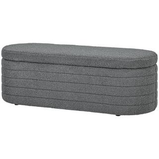 Northio Banc de lit pour chambre à coucher, avec espace de rangement, pieds en bois, haute stabilité, polaire peluche, capacité de charge 120 kg, 116 x 41 x 40,5 cm, gris clair  