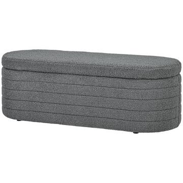 Banc de lit pour chambre à coucher, avec espace de rangement, pieds en bois, haute stabilité, polaire peluche, capacité de charge 120 kg, 116 x 41 x 40,5 cm, gris clair