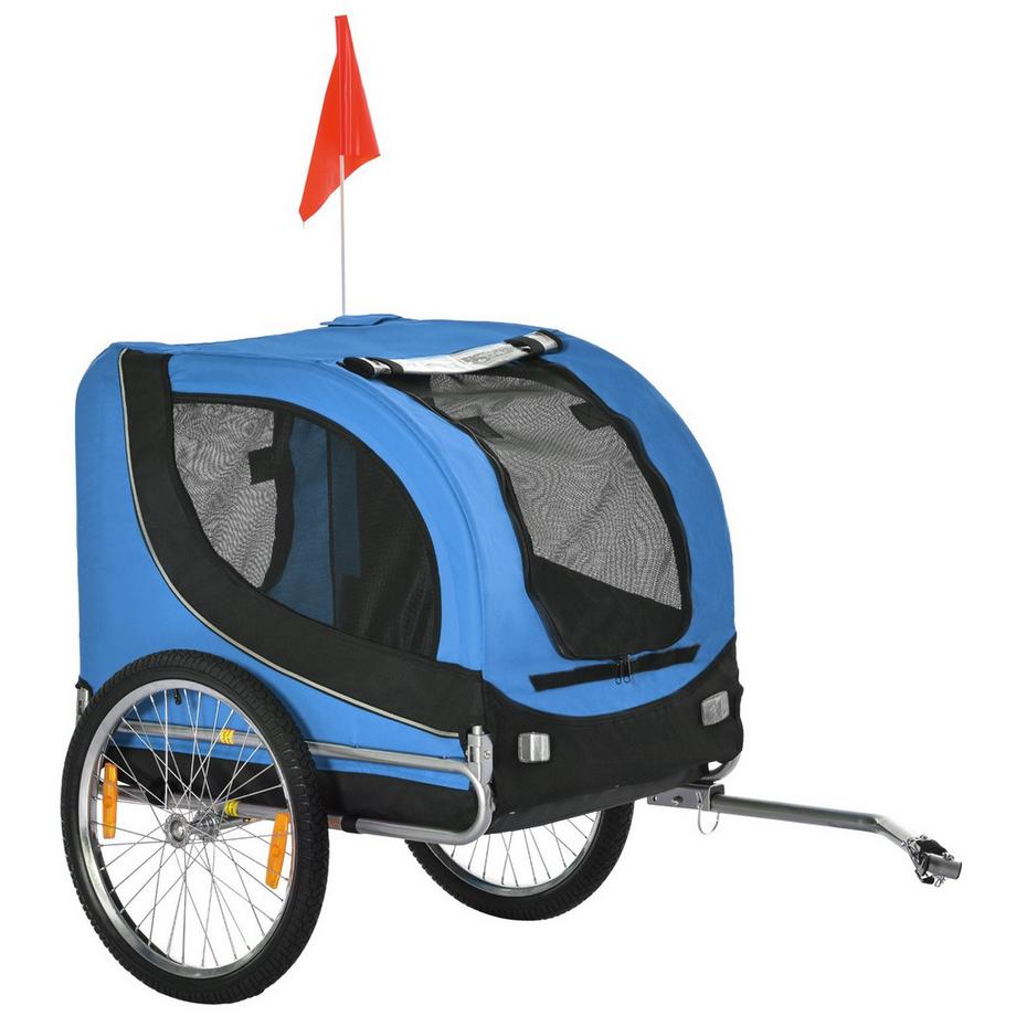 Northio  Hundeanhänger Fahrradanhänger Hundetransporter, Hunde Fahrrad Anhänger, Blau+Schwarz, 130X73X90Cm 