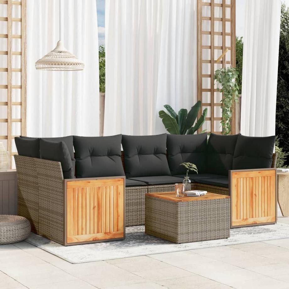 VidaXL set divano da giardino Polirattan  