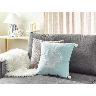 Beliani Coussin en Velours Moderne LEATHESIA  