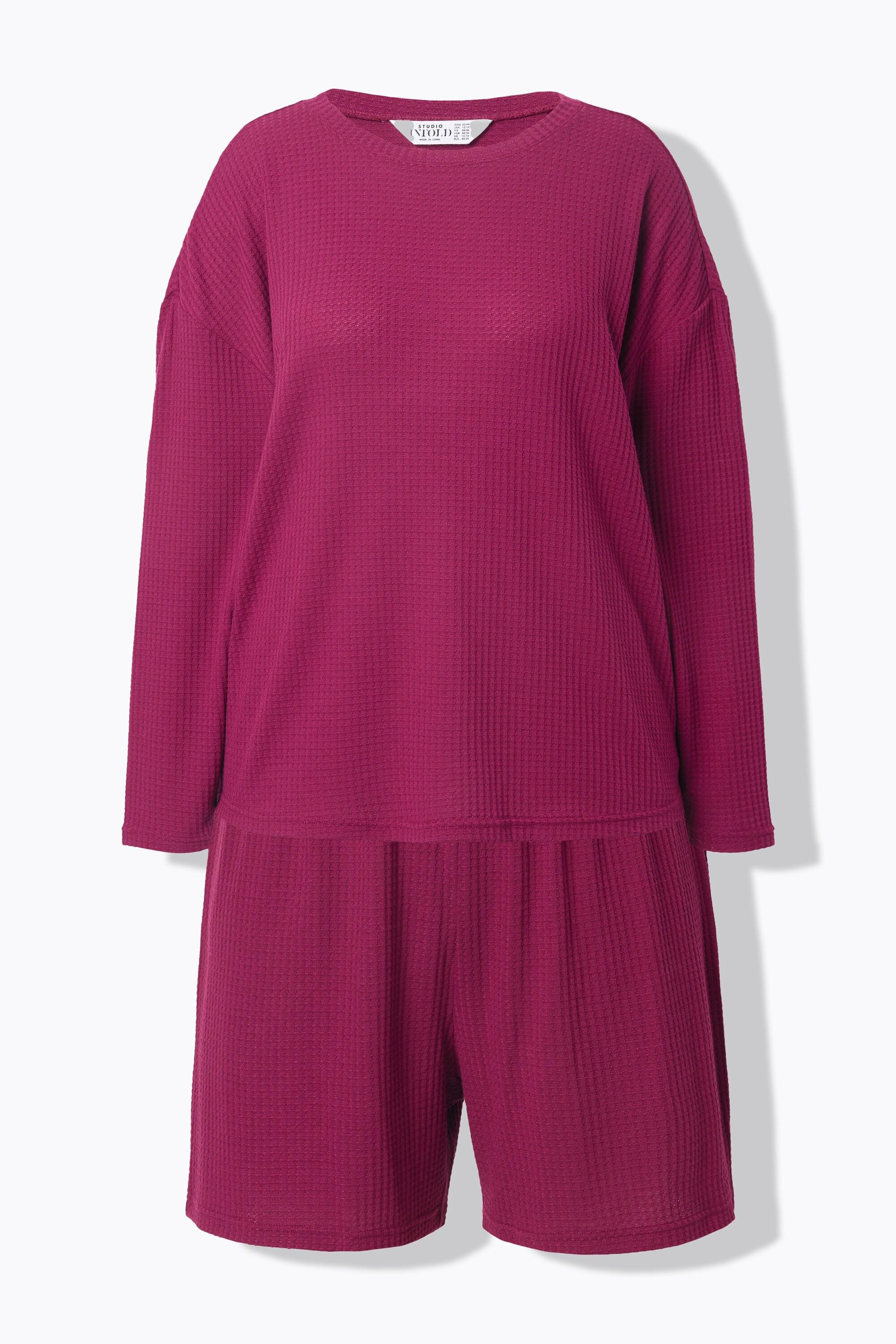 Studio Untold Pigiama Due Pezzi Jersey Strutturato Maniche Lunghe Shorts  