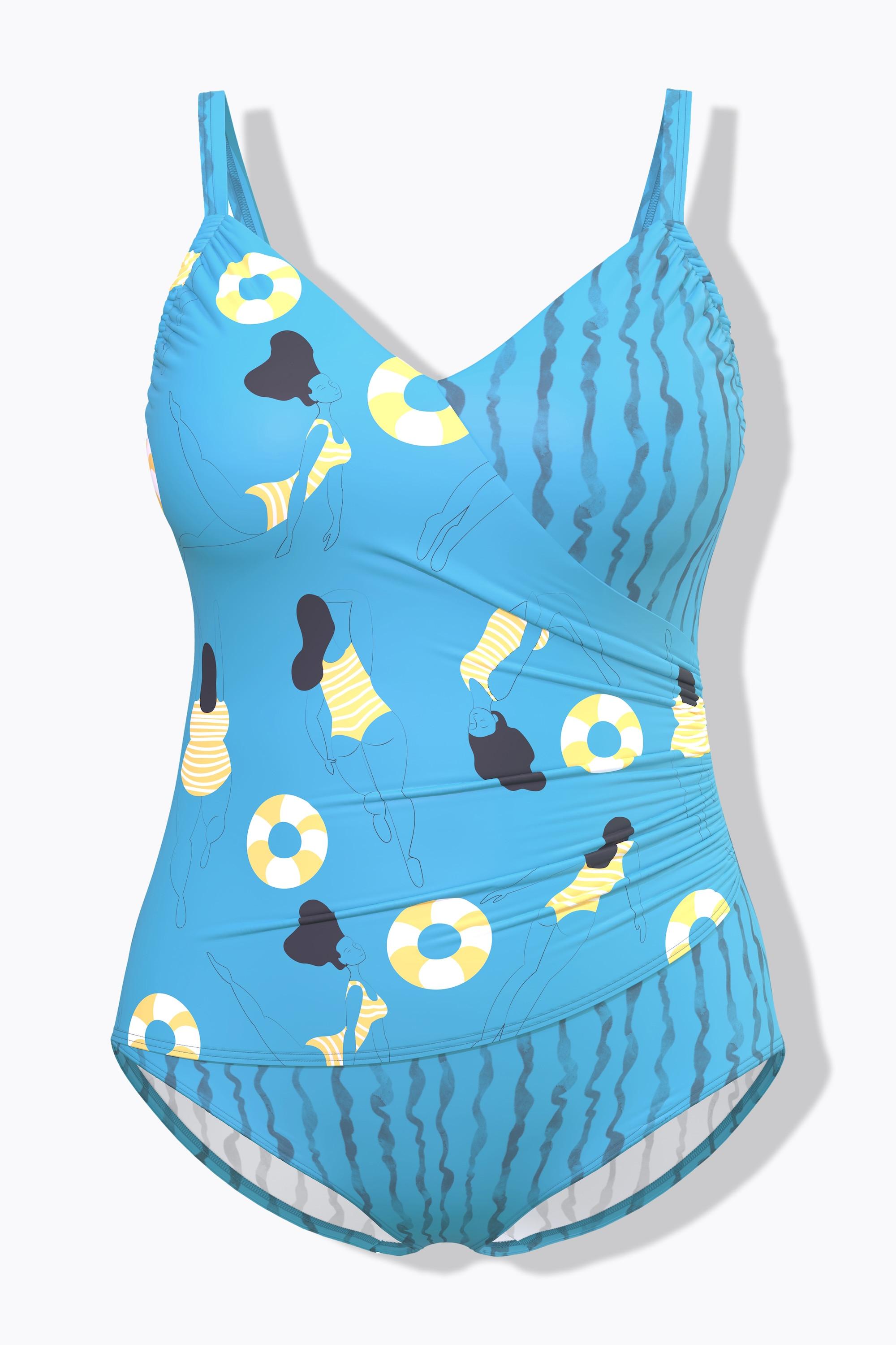 Ulla Popken Costume da bagno Effetto incrociato Nuotatrice Coppe morbide  