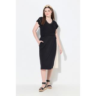 Ulla Popken  Jupe midi, ourlet asymétrique, poches, taille élastique 