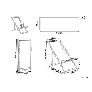 Beliani Klappbarer Liegestuhl aus Stoff Skandinavisch ANZIO  
