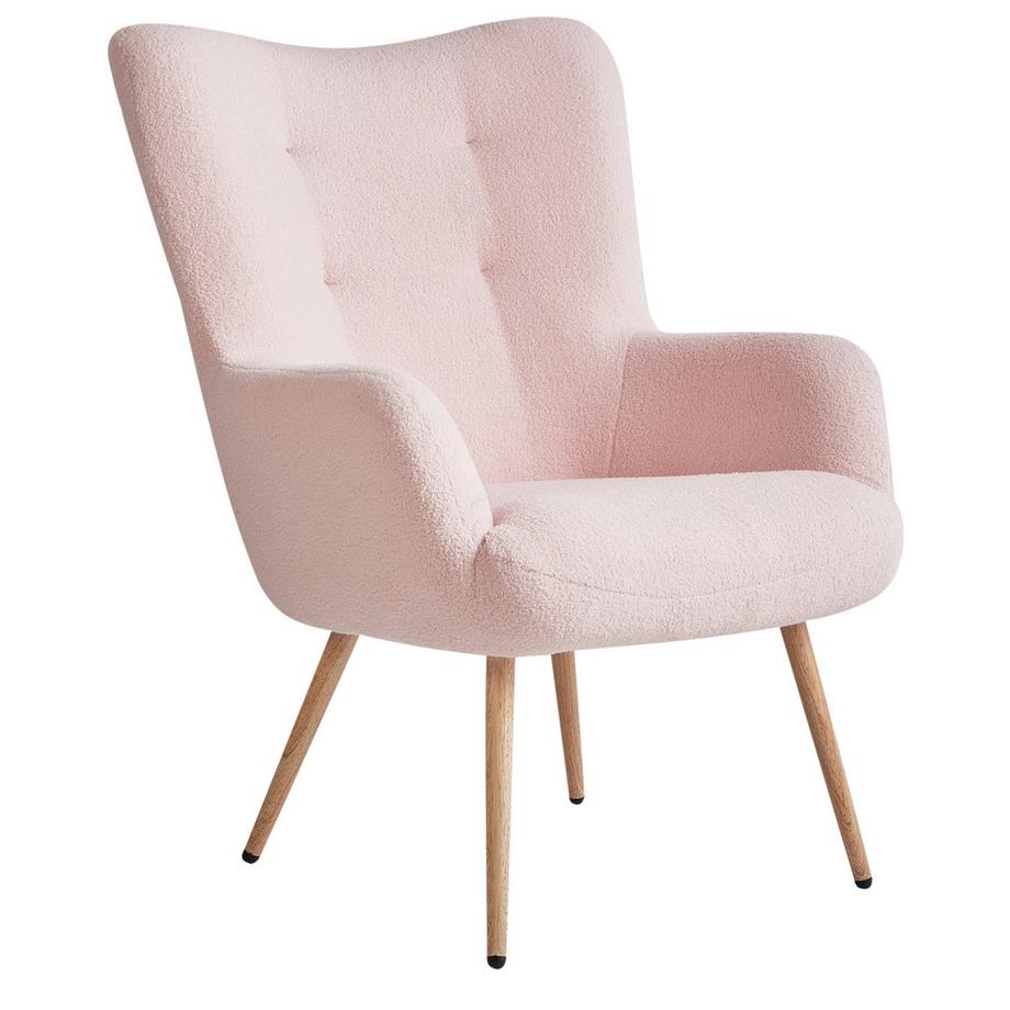 Beliani Ohrensessel aus Bouclé Minimalistisch VEJLE  