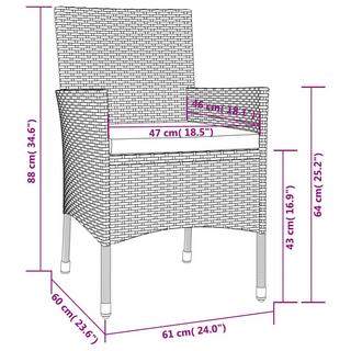 VidaXL set da pranzo da giardino Polirattan  